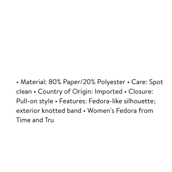 Time And Tru Fedora Style Hat - Picture 8 of 12